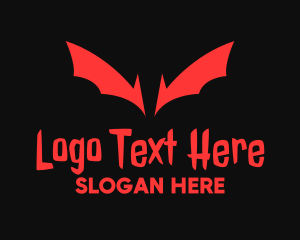 Horror Bat Wings Logo