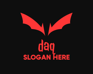 Horror Bat Wings Logo