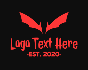 Bat - Horror Bat Wings logo design
