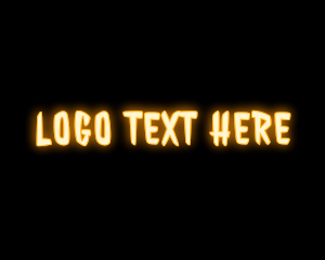 Glowing - Neon Horror Gaming logo design