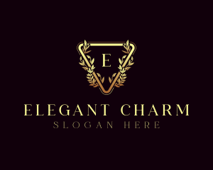 Elegant Wreath Ornament logo design