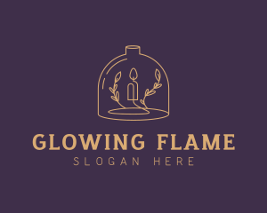 Candlelight - Glass Lamp Candlelight logo design