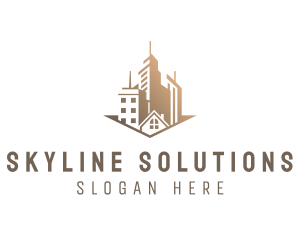 Real Estate Skyscraper House logo design