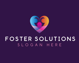 Foster - Heart Family Parenting logo design