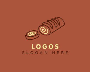 Dessert - Chocolate Cake Roll logo design