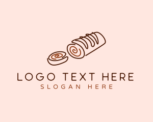 Baker - Chocolate Cake Roll logo design