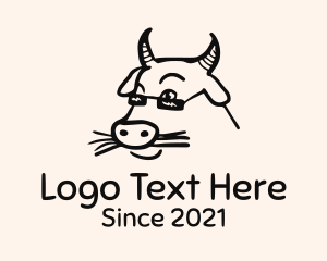 Cow - Farm Cow Eyeglasses logo design