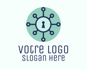 Bacteria - Blue Keyhole Virus logo design