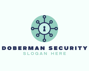 Virus Security Lock logo design