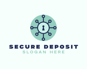 Virus Security Lock logo design