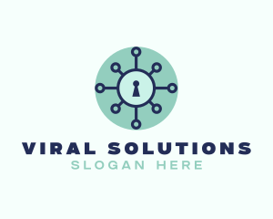 Virus - Virus Security Lock logo design