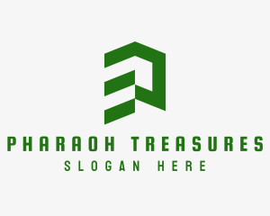 Green Abstract Building  logo design