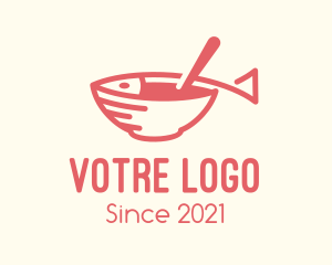 Noodle - Fish Soup Bowl logo design