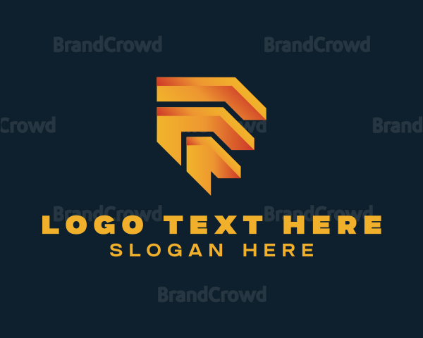 3D Gradient Modern Letter F Logo