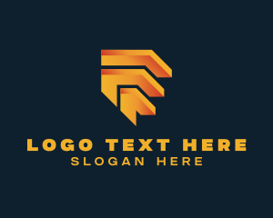 Investment - 3D Gradient Modern Letter F logo design