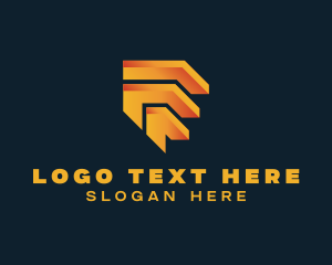 Layers - 3D Gradient Modern Letter F logo design