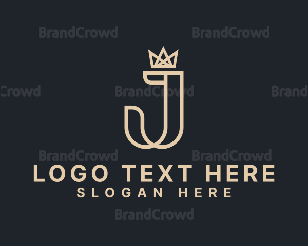 Luxurious Letter J Crown Logo