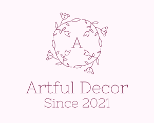 Decorative Tulip Wreath logo design