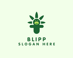Oil - Jolly Cannabis Person logo design