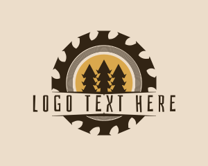 Woodcutter - Carpentry Forest Tree logo design