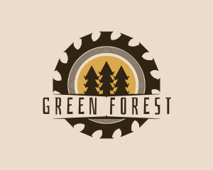 Carpentry Forest Tree logo design