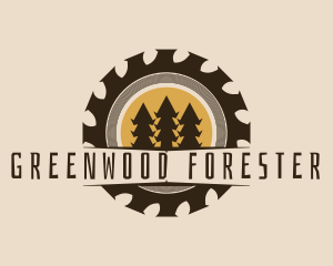 Carpentry Forest Tree logo design