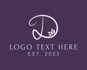 Letter D - Elegant Floral Handwritting logo design
