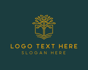 Bible Study - Library Book Tree logo design