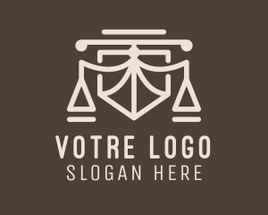 Beige - Column Shield Lawyer logo design