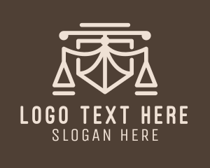 Beige - Column Shield Lawyer logo design