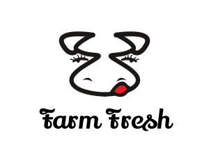 Cartoon Cow Farm logo design