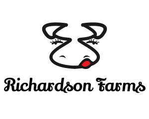 Cartoon Cow Farm logo design