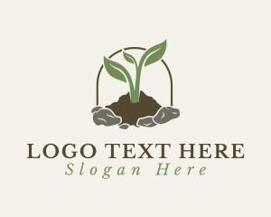 Land - Landscaping Soil Plant Seedling logo design