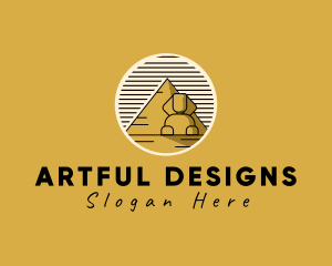 Egyptian Pyramid Sphinx logo design