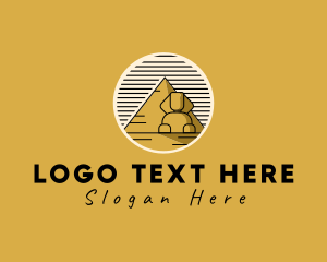 Statue - Egyptian Pyramid Sphinx logo design