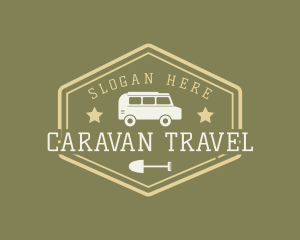Caravan - Camping Van Tour logo design