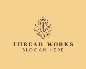 Needle Thread Floral Tailor logo design