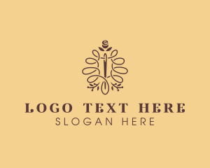 Sewing - Needle Thread Floral Tailor logo design