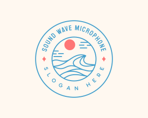 Beach Surfing Wave Logo