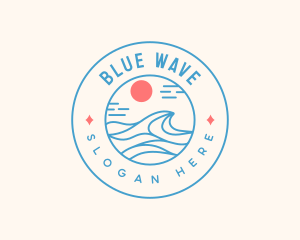 Beach Surfing Wave logo design