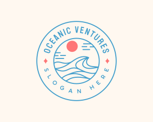 Beach Surfing Wave logo design