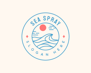 Beach Surfing Wave logo design