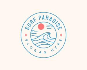 Beach Surfing Wave logo design