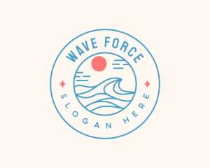 Beach Surfing Wave logo design