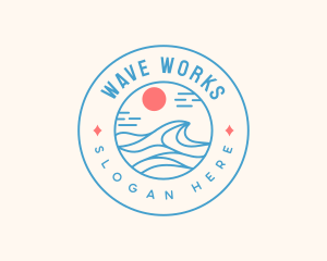 Beach Surfing Wave logo design