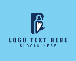 Animal - Penguin Animal Letter P logo design