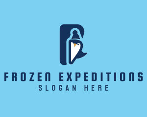 Antarctica - Penguin Animal Letter P logo design