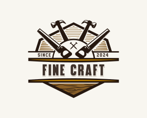 Hammer Saw Woodwork logo design