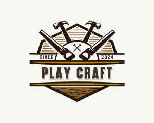 Hammer Saw Woodwork logo design