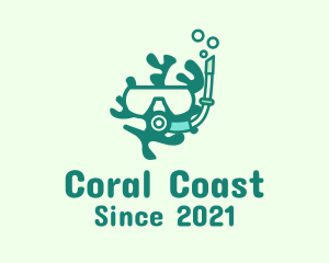 Coral Snorkeling Mask logo design